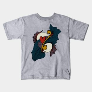 Abstract Dragon Heart, Dark Tones Kids T-Shirt